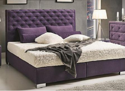 Continental Boxspring High Double Bed Beds Upholstery Leather Textile Bed new